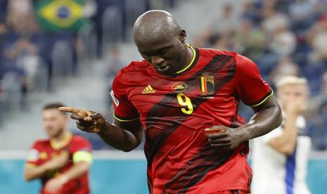 Sriker timnas Belgia dan Inter Milan, Romelu Lukaku.