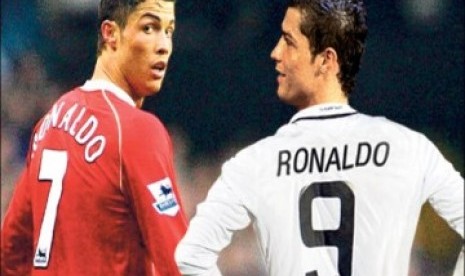 Ronaldo saat menjadi CR7 di MU dan CR9 di Madrid.