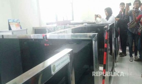 Ruang Hakim dan Kabin Kerja yang disegel KPK di Kantor Pengadilan Negeri Tangerang, Selasa (13/3). 