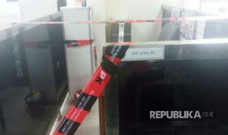 Ruang Hakim dan Kabin Kerja yang disegel KPK di Kantor Pengadilan Negeri Tangerang, Selasa (13/3). 