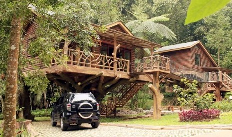 Rumah Pohon Taman Safari Indonesia yang berada di kawasan Puncak, Cisarua, Bogor