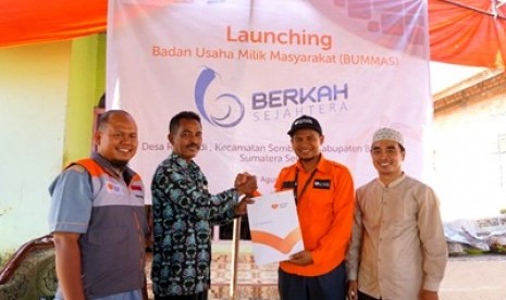 Rumah Zakat melaunching badan usaha milik masyarakat (Bummas) Berkah Sejahtera di Desa Berdaya Rejodadi, Sembawa, Kab. Banyuasin, Prov. Sumatra Selatan.