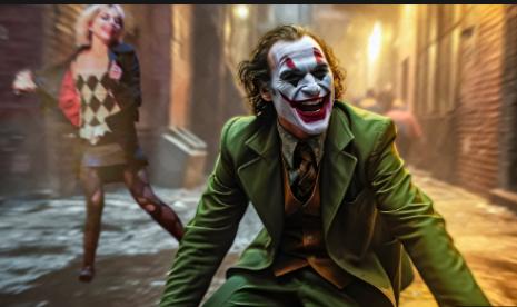 Salah satu adegan di film Joker Folie a Deux atau Joker 2. Film Joker 2 mendapat standing ovation 11 menit saat penayangan perdana di Venice International Film Festival 2024.