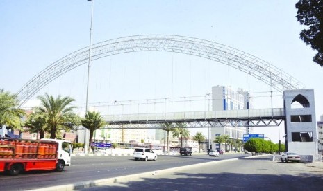 Salah satu dari 17 jembatan penyeberangan yang ada di Makkah.