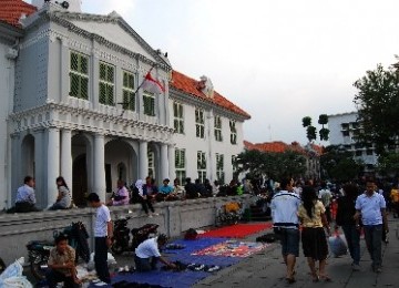 Salah satu gedung bersejarah di kawasan Kota Tua, Jakarta.