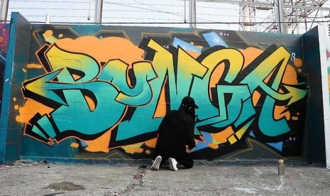 Salah satu karya grafiti Bunga Fatia