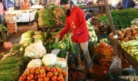 Salah satu kondisi pasar tradisional di Indonesia.