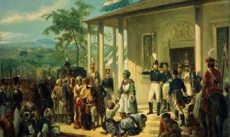 Salah satu lukisan penangkapan Pangeran Diponegoro 