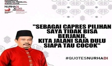 Salah satu meme pasangan calon presiden fiktif Nurhadi-Aldo