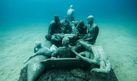 Underwater museum at Canary Islands, Spain.