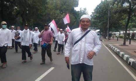 Salah satu pendemo dari Pekanbaru, Eka Putra.