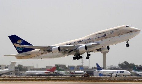 Salah satu pesawat milik maskapai Saudi Airlines.