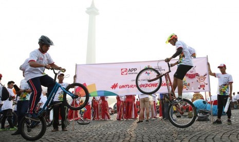 Salah satu peserta yang mengisi kemeriahan parade Asian Games 2018