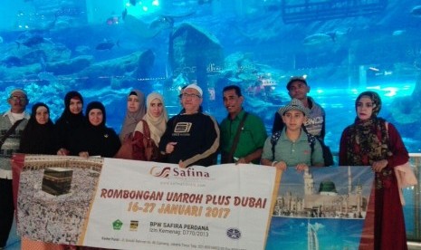 Salah satu rombongan jamaah umrah.