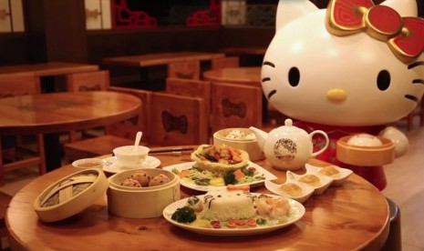 Salah satu sajian kafe Hello Kitty di Hongkong