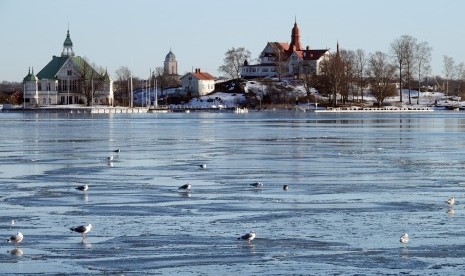 Salah satu sudut kota Helsinki di Finlandia. Pemasok energi Rusia RAO Nordic mengatakan menangguhkan pengiriman listrik ke Finlandia mulai hari ini (Sabtu, 14/5/2022) karena alasan masalah pembayaran.