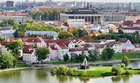 Salah satu sudut kota Minsk yang merupakan ibu kota Belarusia