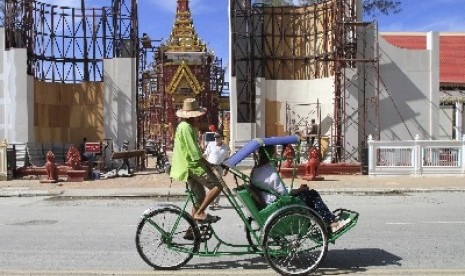 Salah satu sudut kota Phnom Penh di Kambodia.