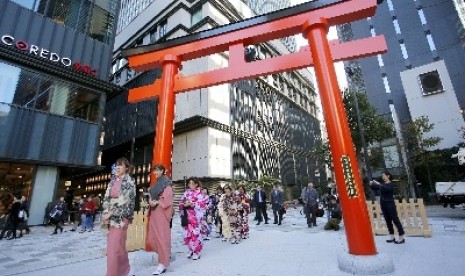 Salah satu sudut Kota Tokyo, di distrik pusat perbelanjaan dan perkantoran Nihonbashi.