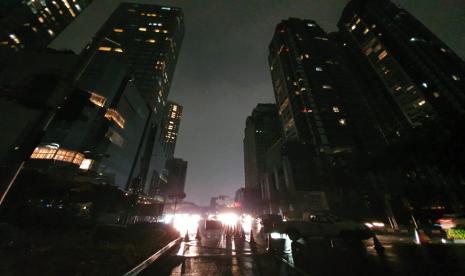 Salah satu sudut SCBD yang mematikan lampu saat Earth Hour 2021.