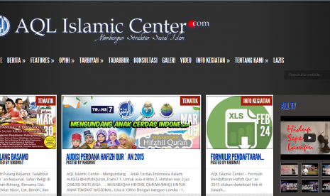 Salah satu tampilan muka aqlislamiccenter.com, salah satu situs yang akan diblokir Kemenkominfo.