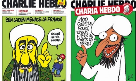 Salah satu tampilan muka majalah Charlie Hebdo.