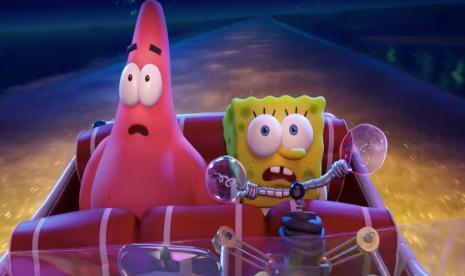 Salah satuadegan di film The SpongeBob Movie: Sponge on the Run.