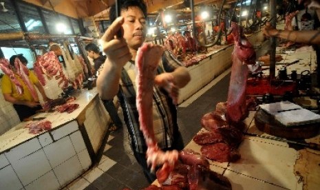 Salah seorang penjual daging sapi.