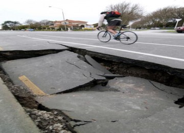 Salah satu dampak gempa di Selandia Baru