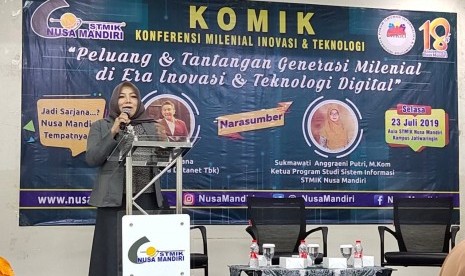 Sambutan Ketua STMIK Nusa Mandiri, Dr Dwiza Riana di acara KOMIK.