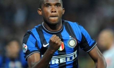 Peraih Treble-winner Samuel Eto'o yakin Inter Milan akan meraih Scudetto Liga Italia musim ini. Ilustrasi.