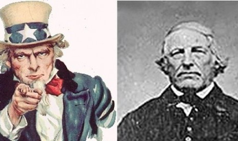 Samuel Wilson (kiri) menjadi asal mula penyebutan Paman Sam untuk AS. Penggambaran Uncle Sam (kiri).