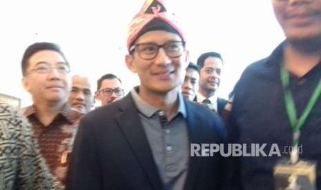 Sandiaga Uno menghadiri acara seminar Himpunan Pengusaha Muda (Hipmi) Kota Bogor sebagai pembicara, Senin (3/9).