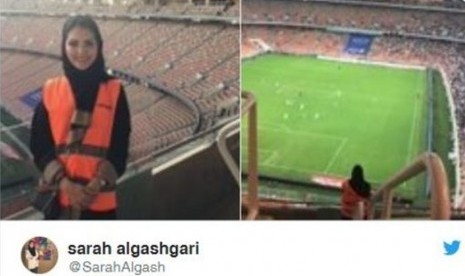 Sarah Alkashgari, Perempuan Saudi Pertama Bekerja di Stadion Sepak Bola.  