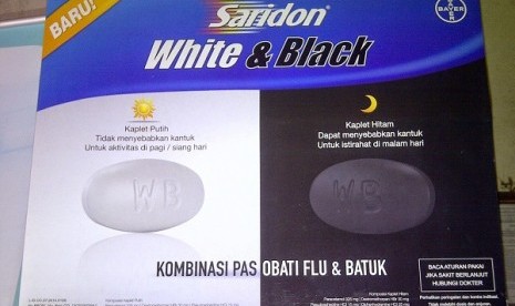 Saridon black and white