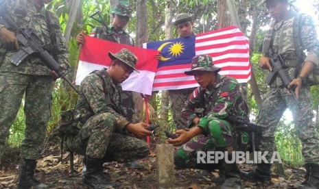 Border area of Indonesia-Malaysia in Entikong, West Kalimantan. 