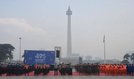 Kawasan Monas, ilustrasi. Pemprov DKI Jakarta menyuguhkan atraksi air mancur menari di Monumen Nasional (Monas) untuk menyemarakkan perayaan malam tahun baru.