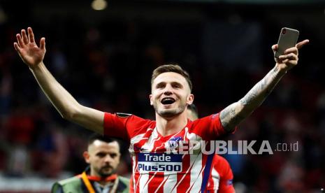 Gelandang Atletico Madrid Saul Niguez yang kini diminati AS Roma.