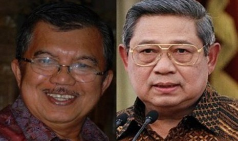 Wakil Presiden Jusuf Kalla (kiri) dan mantan Presiden Susilo Bambang Yudhoyono (Kanan)