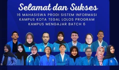 Sebagai Kampus Digital Kreatif, Universitas BSI (Bina Sarana Informatika) kampus Tegal dengan bangga mengumumkan sebanyak 16 mahasiswanya yang berasal dari program studi (prodi) Sistem Informasi berhasil lolos seleksi dan terpilih ikuti Program Kampus Mengajar Batch 6. 