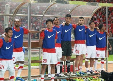 Sebagian pemain Timnas Indonesia yang berlaga di tiga pertai awal diistirahatkan oleh pelatih kepala Rahmad Darmawan, Kamis, (17/11). (Republika Online/F4)