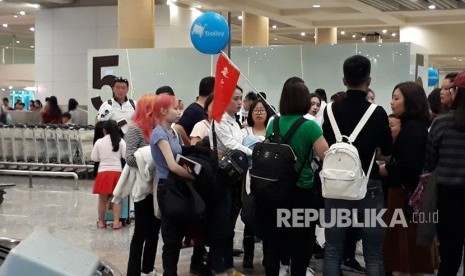 Sebanyak 346 penumpang Garuda Indonesia rute Xian-Denpasar mendarat di Bandara Internasional I Gusti Ngurah Rai, Selasa (30/1). Garuda awal tahun ini membuka dua rute penerbangan baru di Cina, yaitu Xian dan Zhengzhou untuk mendukung target nasional 17 wisatawan mancanegara 2018.