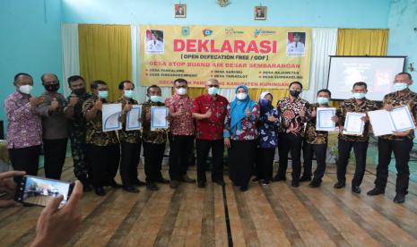 Sebanyak enam desa di Kabupaten Kuningan mendeklarasikan open defecation free (ODF) atau bebas dari perilaku buang air besar di sembarang tempat, Kamis (13/1/2022). 