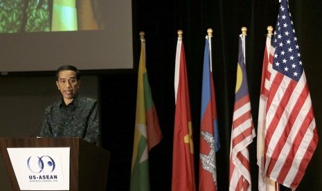 Sebelum mengunjungi Facebook Presiden Joko Widodo menyampaikan keynote address dalam pertemuan US-ASEAN Business Council di San Fransisco, Rabu waktu AS (17/2).