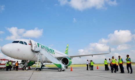 Sebuah pesawat Citilink di Bandara Internasional Banyuwangi.