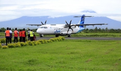 Sebuah pesawat pesawat ATR 72-600 Garuda Indonesia.