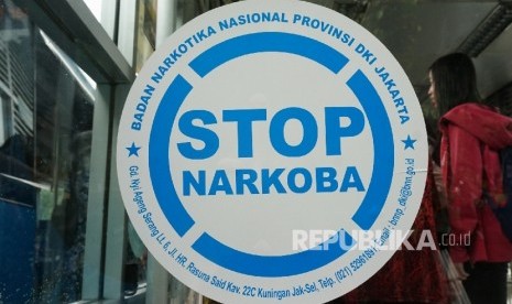 [ilustrasi] Stiker stop narkoba. 