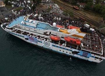 Sebuah kapal Turki ikut berpartisipasi dalam operasi kemanusiaan \'Freedom Flotilla\' bagi warga Gaza.