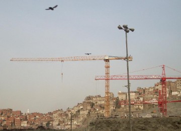 Sebuah proyek konstruksi di Makkah, Arab Saudi. Foto merupakan ilustrasi.