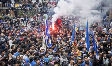 Ilustrasi Bobotoh atau pendukung Persib Bandung